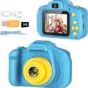 Kids Selfie Camera, Portable Digital Cameras Toys for Kids Christmas Birthday Gifts for Boys/Girls Age 3 4 5 6 7 8 9 with 32GB SD Card (Blue)