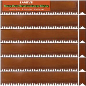 LAVEVE Landscape Edging Pre-Rusted Galvanized Steel, Hammer-in Metal Garden Edging Border with Clips, Suitable for Garden Fence, Paver Edging, Lawn and Yard (40"l X 8"h X 6 Pack, Rusty)
