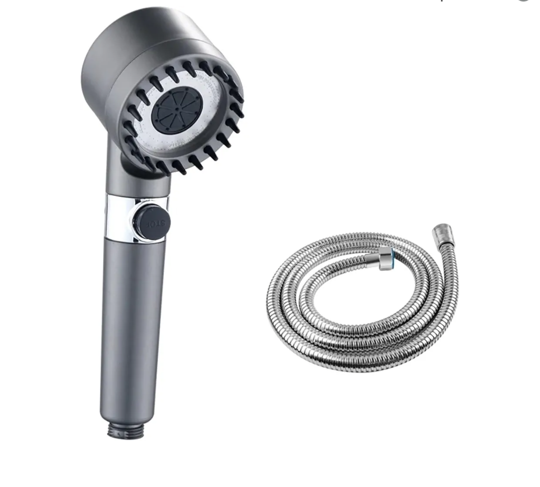 Veken Wide Rain Shower Head Handheld Water Spray，High Pressure Showerhead Combo with Arm for Bathroom Accessories，Home Decor Adjustable Dual Shower with Anti-Clog Nozzles，Matte Black