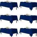 sancua Navy Blue Tablecloths for 6 Foot Rectangle Tables, 6 Pack - 60x102 Inch - Washable Fabric Cloth Table Cloth, Reusable Polyester Table Covers for Wedding Party, Banquet, Independence Day