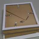 upsimples 6x6 Picture Frame Set of 3, Made of High Definition Glass for 4x4 with Mat or 6x6 Without Mat, Wall and Tabletop Display Photo Frames, White