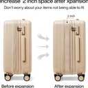 Hanke 24 Inch Expandable Checked Luggage Lightweight PC Hard Shell Luggage Suitcases with Wheels Travel Luggage Rolling Large Suitcase Travel Luggage Bag for Go to University.(Cuba Sand Pink)