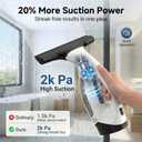 Electric Window Vacuum Squeegee, 2200mAh & 2000Pa Cordless Window Cleaner Tool with 150ml Water Collection Tank, Window Cleaning Kit for Shower Glass, Car, Door, Mirror, Home