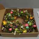 20 Inch Easter Wreaths for Front Door with Colorful Eggs, Artificial Eggs Door Wreath, Easter Decorations fo Home Wall Window Indoor Outdoor Spring Holiday Decor