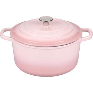 VORRINGARD Enameled Cast Iron Dutch Oven Pot with Lid, for Sourdough Bread Baking, Round Dutch Ovens, 4.5 Quart, Pink