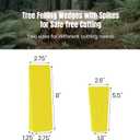 6 Pack Tree Felling Wedges with Spikes for Safe Tree Cutting 3 Each of 8 and 5.5 Wedges with Storage Bag; 6 Felling Dogs to Guide Trees Stabilize and Safely to Ground for Loggers and Fallers