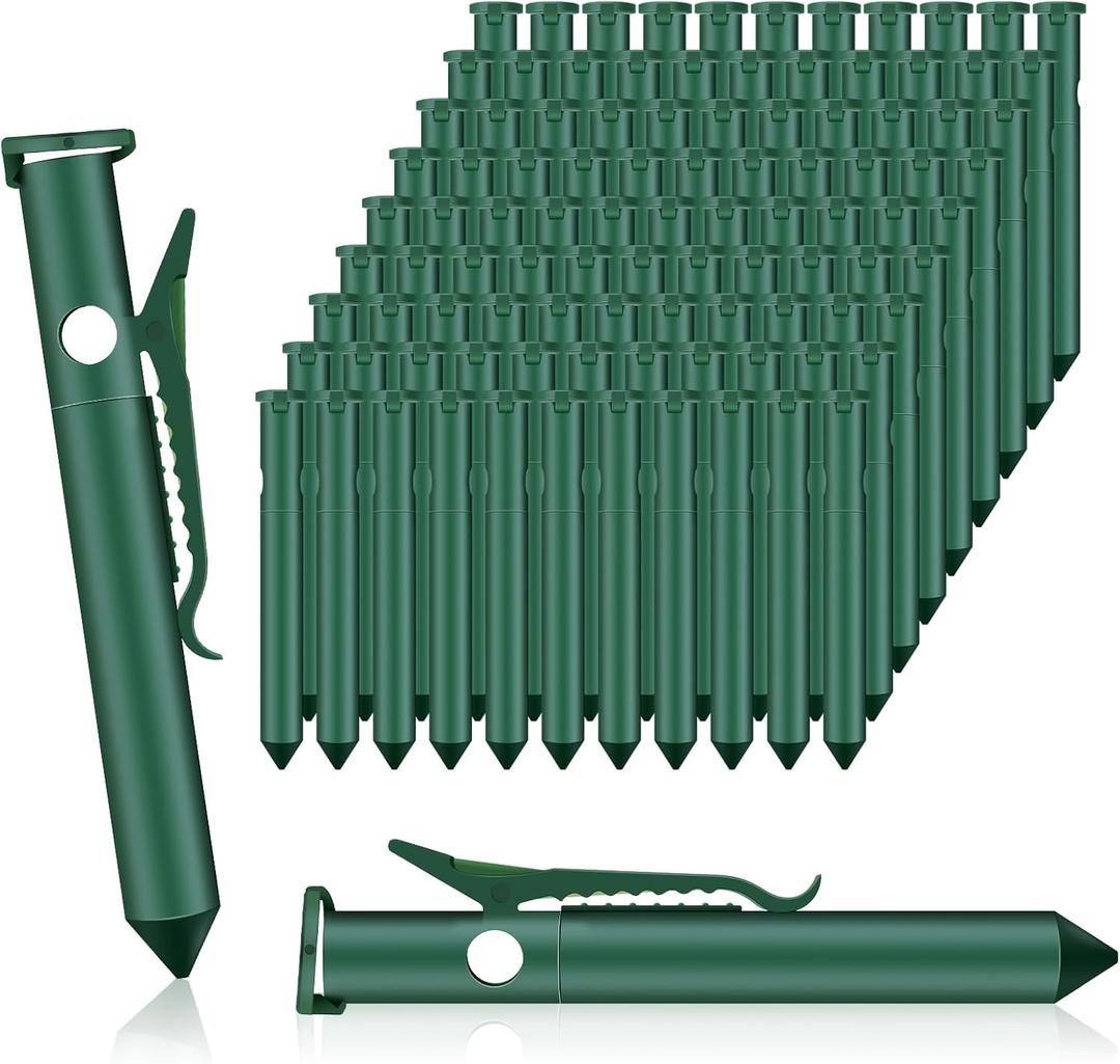 Qualirey 100 Pcs Deer and Rabbit Gopher Control Plant Clips Repellent Plant Clips Device Repels Snakes and Other Injurious Animals Supplies for Outdoors Lawn Garden Yard, Garlic Oil Not Included