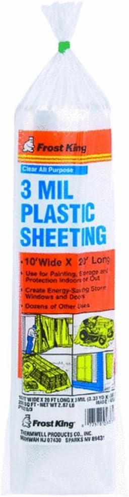 Frost King P1020/3 Polyethylene Sheeting, 10' x 20' x 3 mil., Clear