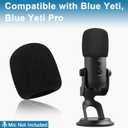 ChromLives Mic Cover Compatible with Blue Yeti, Microphone Windscreen, Foam Cover Furry Wind Muff Compatible with Blue Yeti, Yeti Pro CondenserCombo 2Pack