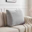 Daneey Backrest Pillow for Sitting, Bed Wedge Reading Pillow, Gray Velvet, 23.5*5*20 Inches