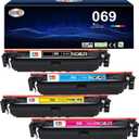 069 MF753Cdw 4 Pack Toner Cartridge Set Replacement for Canon 069 Toner Cartridge for Canon Color MF753Cdw, MF751Cdw LBP674Cdw Printers | (Black,Cyan,Magenta,Yellow)