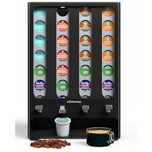 K Cup Holder Creative Coffee Pods Storage Stand Vending-Style K Pod Dispenser K Cup Organizer for 28 Pods