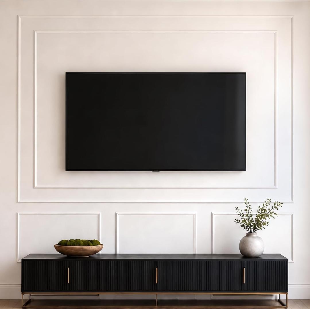 Pre-Cut Wall Molding Kit, Paintable Accent Wall Trim for TV Wall Decor PVC