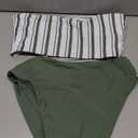 SweatyRocks Women's Bathing Suits Striped Bandeau Bikini high Waisted Swimsuits Swimwear Set Medium