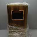 BEAMNOVA Gold Trash Can with Lid, Metal 12.2 * 9.8 * 24 in Waste Container