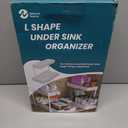 2-Tier Under Sink Organizers and Storage 2 Pack Sliding L-shape Under Cabinet Organizers For Narrow Space Multi-purpose Sink Organizer for Bathroom Kitchen Drawer(White 2 Pack)