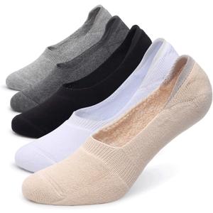 Pareberry Women's Thick Cushion Cotton Athletics Casual Low Cut Flat Non-Slip Boat Liner No Show Socks-5/10 Pack (Large)