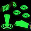 2 x ZSMKJIAYE 40 Pack 8” Green Glow Sticks Bracelet Necklaces Bulk with 40 Connectors Neon Glow In The Dark Party favors Supplies for Holiday Birthday Party Decoration (Green)