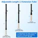 AQQA Gravel Vacuum for Aquarium Siphon - Adjustable Flow Fish Tank Cleaner with Handle, Manual Siphon Pump Water Changer Sand Rock Suction Cleaner, Upgraded Hard Hose with Threaded Connection (S)