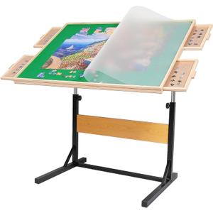 1500pcs Puzzle Table with Legs,34.25" x 25.2"Wooden Jigsaw Puzzle Board with 4 Drawers & Cover,Height Adjustment & Weight optimization 1500pcs Puzzle Table with Legs,34.25" x 25.2"Wooden Jigsaw Puzzle Board with 4 Drawers & Cover,Height Adjustment & Weight optimization