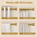 YaFex Curtain Rods 32-58 Inch, Heavy Duty 1 Inch Adjustable Curtain Rod for Windows, Gold Short Window Treatment Rods, Modern Design, Easy Installation