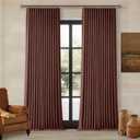 Chestnut Brown 96 Inch Blackout Pinch Pleated Curtains 2 Panel Set for Living Room Darkening Thick Linen Textured 100% Black Out Drapes 96 Inches Long Pinch Pleat Light Blocking Bedroom Rust Maroon