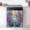 AOHMPT Dishwasher Magnet Sticker Cover: Panel Decal Decorative for Kitchen Decoration, 23"x26" Home Appliances Decor Stickers Panel Decor (Tree B)