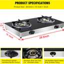 forimo Propane Gas Cooktop 2 Burners Gas Stove portable Tempered Glass Double Burners Stove Auto Ignition Camping Double Burner LPG for RV,Apartments,Outdoor
