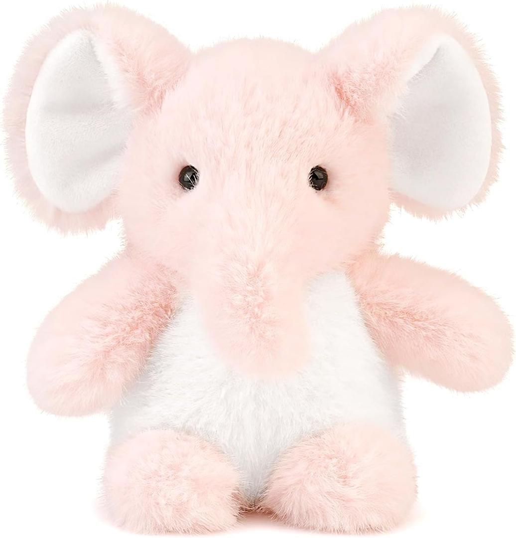 PEACH CAT Elephant Stuffed Animal Cute Plushies Small Plush Toys Gifts for Kids Pink