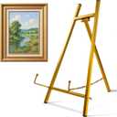 Falling in Art Metal Easel Stand, 16.5" Table Top Easel Stand for Display, Tripod Mirror Plate Stand Holder for Photos, Books and Wedding Signs, Gold