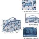 Bioworld Disney Stitch Poses All-Over Print 9" Blue Cosmetic Bag