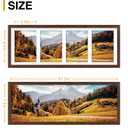 decorUhome 8x22 Picture Frames Collage Wall Decor, Display 4Pcs 5x7 Photos with Mat or 1Pcs 8x22 Unmatted, 4 5x7 Collage Picture Frames for Wall Mounting, Brown