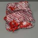 Windyun 100 Pcs Christmas Satin Gift Bags with Drawstring Candy Cane Bags Christmas Mini Glitter Stripes Treat Bag Reusable Gift Wrapping Sack for Xmas Holiday Party Favor(4 x 6 Inch,White and Red)