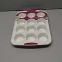 Trudeau Structured Silicone Muffin Pan, 12 Cup, Confetti/Fuschia