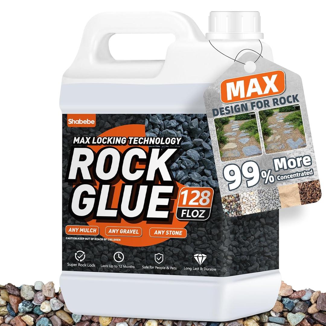 Rock Glue, 1Gallon Mulch Glue for Landscaping, Fast-Dry Strong Pea Gravel Stabilizer Landscape, Non-Toxic Long-Lasting Dries-Clear Strong Pea Gravel Binder for Pebble, Pine Straw for Outdoor Gardens Rock Glue, 1Gallon Mulch Glue for Landscaping, Fast-Dry Strong Pea Gravel Stabilizer Landscape, Non-Toxic Long-Lasting Dries-Clear Strong Pea Gravel Binder for Pebble, Pine Straw for Outdoor Gardens