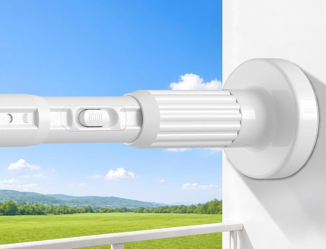 Heavy Duty Tension Curtain Rod No Drilling 41-146 Inch One-Click Adjustable