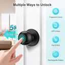 JO.KO Fingerprint Door Lock, Biometric Door Lock with App Control & Key, Smart Door Lock for Bedroom, Entry Door, Keyless Finger Print Door Knob with Thumb Print Black