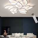Modern Ceiling Light Led Dimmable Flush Mount Ceiling Lamp Fixture with Remote 9-Leaf White Ceiling Lights 31.1in for Bedroom Living Room Kitchen Dining Room Office