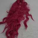 Hot Pink Wigs for Women Long Curly Wavy Neon Pink Wig with Bangs Rose Red Wig Heat Resistant Synthetic Wigs for Cosplay Costume Party