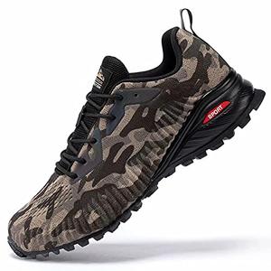 Kricely Men's Trail Running Shoes Fashion Hiking Sneakers for Men Camo Tennis Cross Training Shoe Mens Casual Outdoor Walking Footwear Size 9