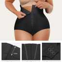 SHAPELLX Women's Tummy Control Shapewear Wide Band High Waist Body Shaper Waist Cinchers Panty With Zipper (Black, S)