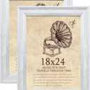 18x24 Picture Frame with Real Glass set of 2, Vintage Frames - Antique Style Frames for Wall - Ornate Frame for Rustic White Office or Home Decor Display Family Friends Wedding Gift, 18x24in