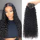 20 22 24 Inch Water Wave 3 Bundles Human Hair 300g Brazilian Virgin Curly Human Hair Bundles Natural Black 12A Unprocessed 100% Quick Weave for Black Women