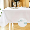 Mebakuk Rectangle Table Cloth Linen Farmhouse Tablecloth Waterproof AntiShrink Soft and Wrinkle Resistant Decorative Fabric Table Cover for Kitchen (White, 60" x 144" (1214 Seats))