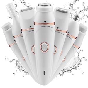 USB Rechargeable 7 in 1 Portable Charging Epilator, Electric Shaver for Face, Body, Nose, Eyebrow, Arms, Legs, Instant & Painless Beauty Tools Kit for All Skin Types (White)