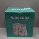 8-Pack Grey Plastic Storage Baskets with Lids, Label Organizers, Stackable Organizer Containers: For Organizing Shelves, Drawers, Desk Closets, Playrooms, Classrooms, Offices