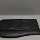 SABLUTE MA22 Pro Wireless Keyboard and Mouse Combo - Ergonomic Wave Keyboard with Soft Leather Wrist Rest, Phone Holder, Rechargeable, RGB Backlit Mouse, Full-Size Set for Windows/Mac/Computer