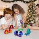 4 Pack 3D Printed Dragon in Egg - Mini 3D Eggs with Articulated Crystal Dragon Inside, Cute Fidget Toy, Birthday Gift, Desk Pet Figure, Easter Basket Essentials (4A1)