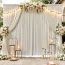 50x12 ft Beige Backdrop Curtains for Weddings Parties, Birthdays and Photos, W5' x H12'