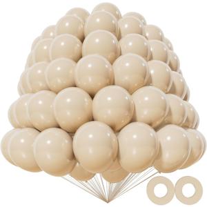 KAWKALSH 200pcs Sand White Balloons 5 Inch, Small Mini Latex Balloons for Party Birthday Baby Shower Anniversary Festival Arch Garland Decoration